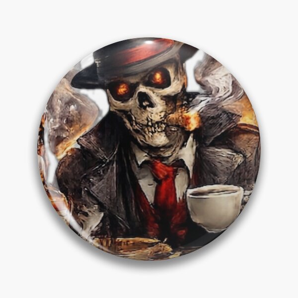 Item preview, Noir Style Skeleton Detective with Cigar" designed and sold by DailyDoodlesBySumbul.