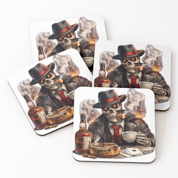 Item preview, Noir Style Skeleton Detective with Cigar" designed and sold by DailyDoodlesBySumbul.