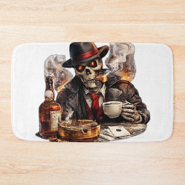 Item preview, Noir Style Skeleton Detective with Cigar" designed and sold by DailyDoodlesBySumbul.