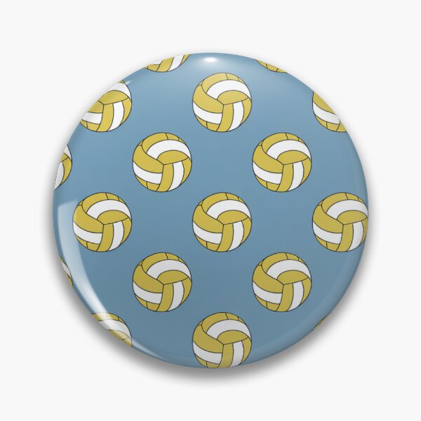Item preview, Yellow & White Volleyball Seamless Pattern on Blue – Sporty Repeating Design designed and sold by Midnight Veil Designs.