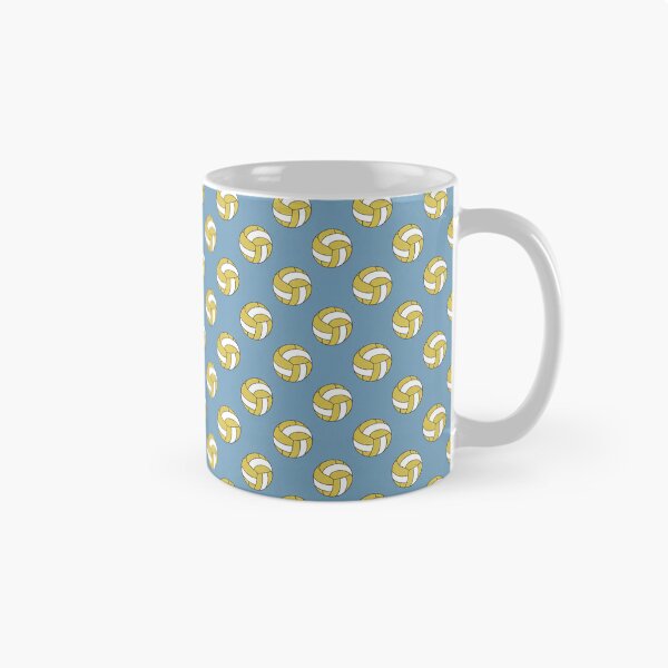 Item preview, Yellow & White Volleyball Seamless Pattern on Blue – Sporty Repeating Design designed and sold by Midnight Veil Designs.