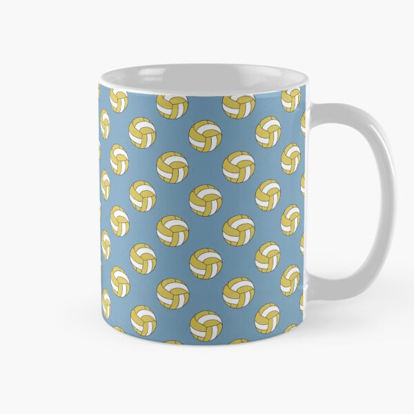 Item preview, Yellow & White Volleyball Seamless Pattern on Blue – Sporty Repeating Design designed and sold by Midnight Veil Designs.