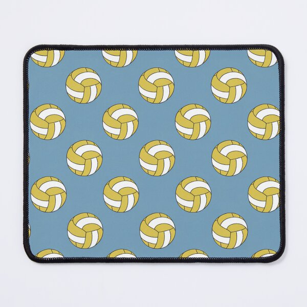 Item preview, Yellow & White Volleyball Seamless Pattern on Blue – Sporty Repeating Design designed and sold by Midnight Veil Designs.