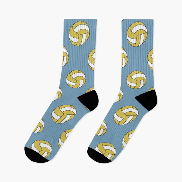 Item preview, Yellow & White Volleyball Seamless Pattern on Blue – Sporty Repeating Design designed and sold by Midnight Veil Designs.