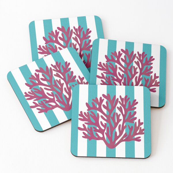 Item preview, Blue stripes coral designed and sold by Ana Gorozpe.