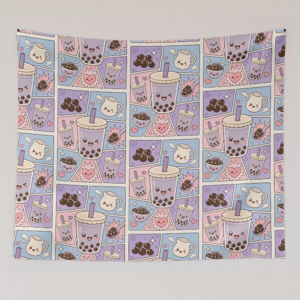 Item preview, Kawaii Boba Tea Pop Panels designed and sold by Gift Phrase Studio.
