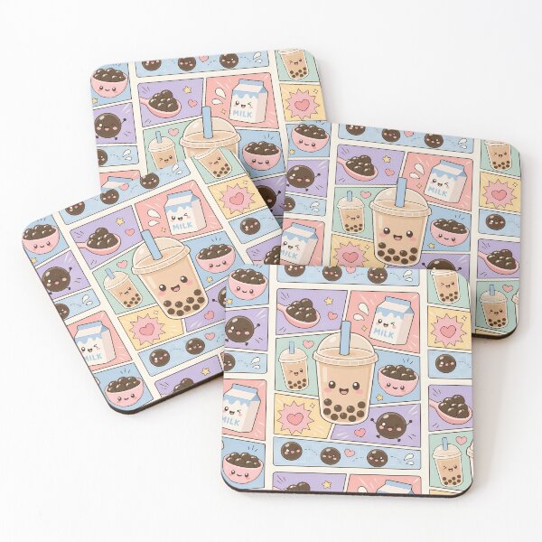 Item preview, Kawaii Boba Milk Tea Pop Panels designed and sold by Gift Phrase Studio.