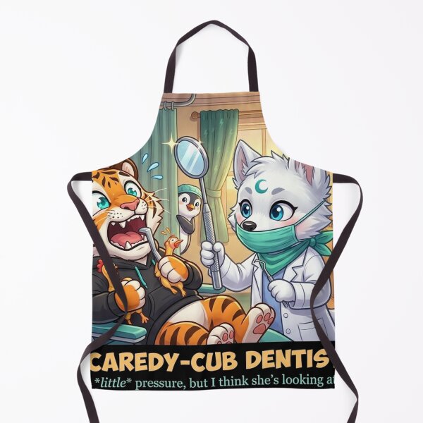 Item preview, Funny Dentist Fear Tiger Wolf Doctor Humor Gift Dental Anxiety Art NeoTigLuna designed and sold by NeoTigLuna.