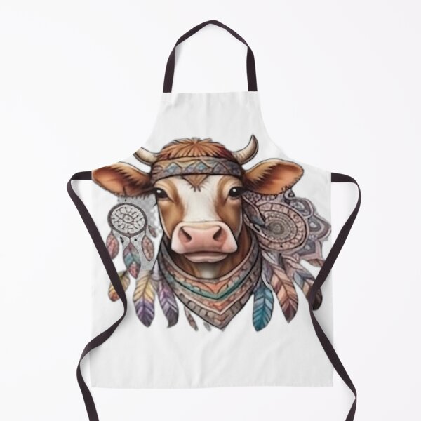 Item preview, Bohemian Cow with Dreamcatchers and Feathers designed and sold by DailyDoodlesBySumbul.