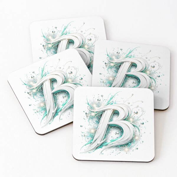 Item preview, Aetherbrush Manga Glyphs The Mystic Silver Letter B designed and sold by BlissBlvdShop.