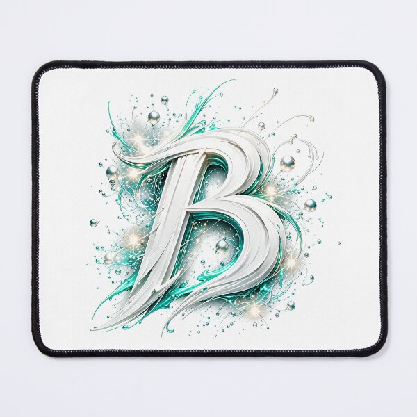 Item preview, Aetherbrush Manga Glyphs The Mystic Silver Letter B designed and sold by BlissBlvdShop.