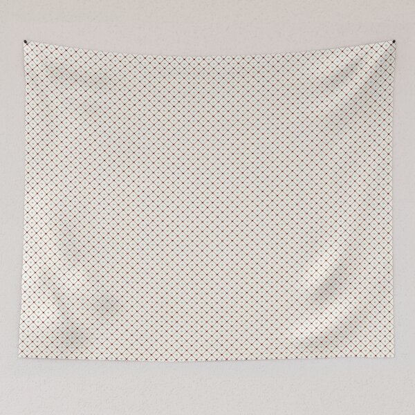Item preview, Vintage Red and White Trellis With Hearts  designed and sold by LouieVanille.