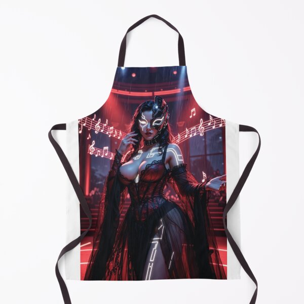 Item preview, Cyberpunk Phantom of the Opera on Stage - Neon Red Gothic Seductress designed and sold by ITSimagination.