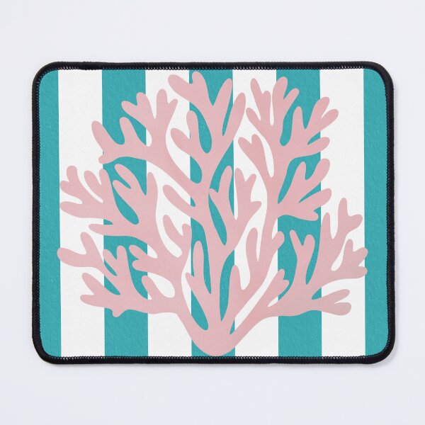 Item preview, Pink coral and blue stripes designed and sold by Ana Gorozpe.