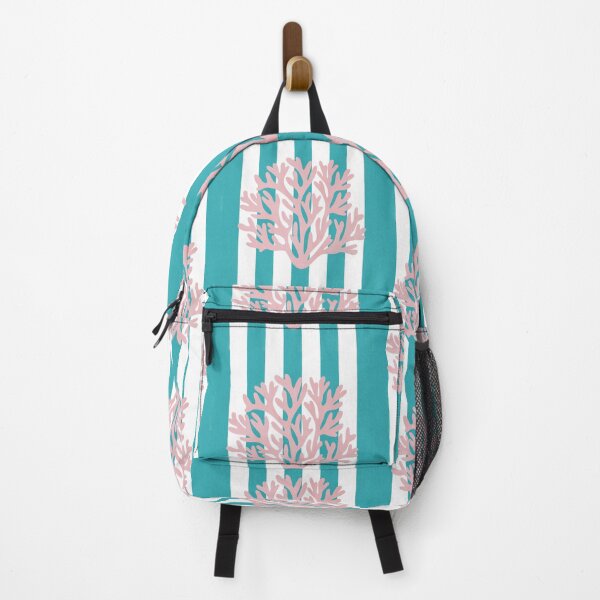 Item preview, Pink coral and blue stripes designed and sold by Ana Gorozpe.