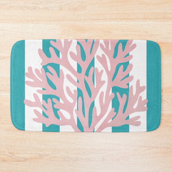 Item preview, Pink coral and blue stripes designed and sold by Ana Gorozpe.