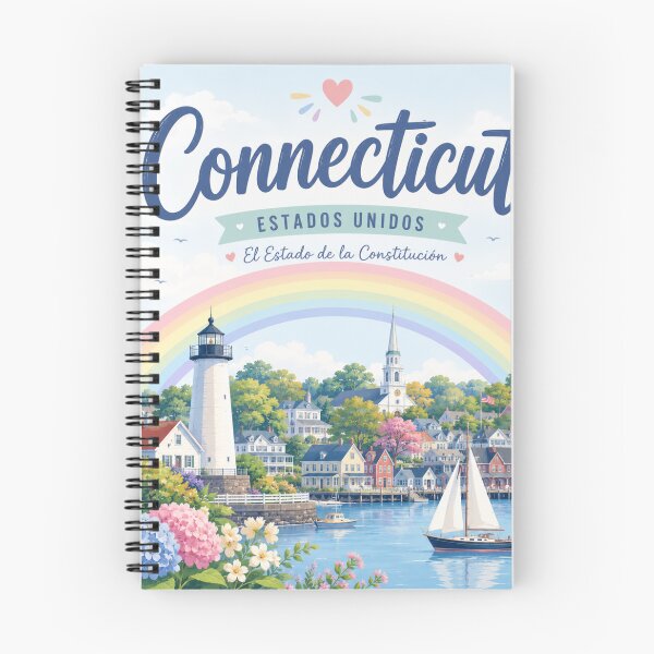Item preview, Connecticut USA Travel Poster | Colorful Coastal Landscape Wall Art designed and sold by ElartedeNoel.