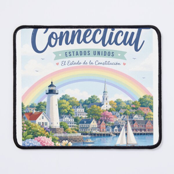 Item preview, Connecticut USA Travel Poster | Colorful Coastal Landscape Wall Art designed and sold by ElartedeNoel.