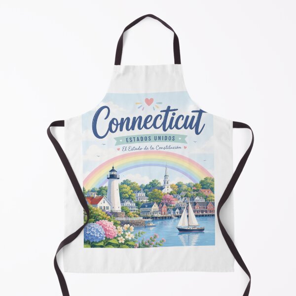 Item preview, Connecticut USA Travel Poster | Colorful Coastal Landscape Wall Art designed and sold by ElartedeNoel.