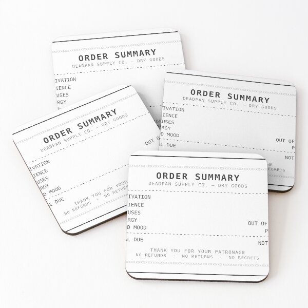 Item preview, Order Summary Receipt – Funny Deadpan Sarcastic designed and sold by deadpansupplyco.