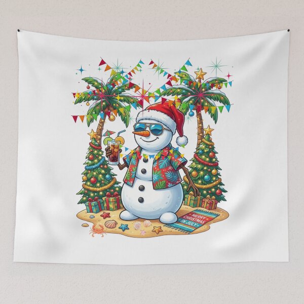 Item preview, Christmas in July Snowman Beach Vacation Tropical Summer  designed and sold by VibranPalette.