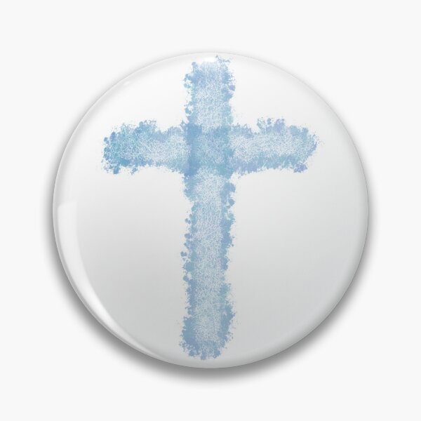 Item preview, Aesthetic Hand-Drawn Light Blue Cross designed and sold by wesluc.