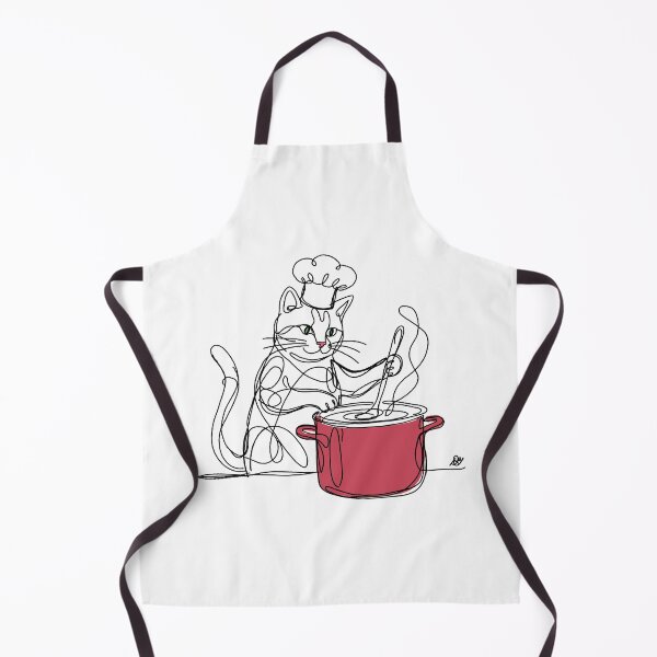 Item preview, Cat the Cook Kitchen Line Art designed and sold by Evil B Creative.