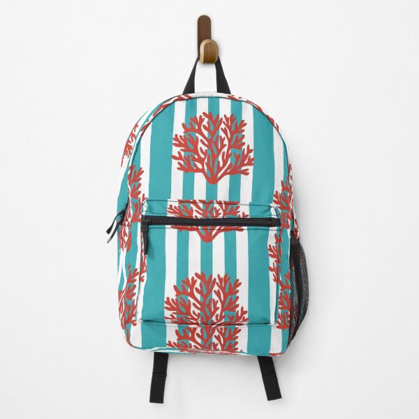 Item preview, Red coral and blue stripes designed and sold by Ana Gorozpe.