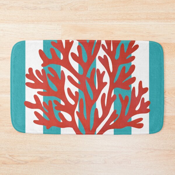 Item preview, Red coral and blue stripes designed and sold by Ana Gorozpe.