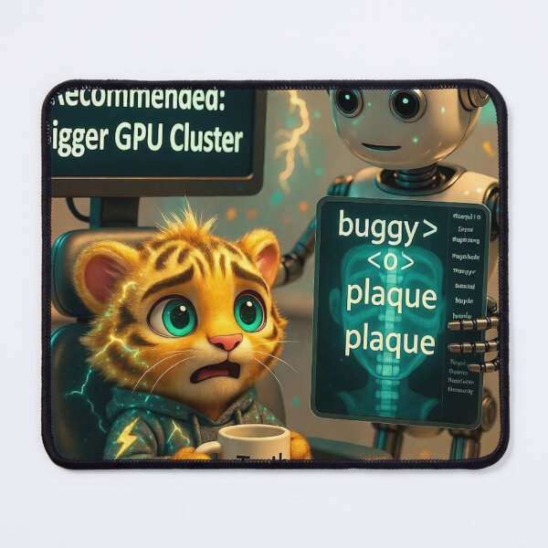 Item preview, Funny Dentist Robot Tiger Mug Gift Tech Humor Dental Checkup Art NeoTigLuna Main Tag: designed and sold by NeoTigLuna.