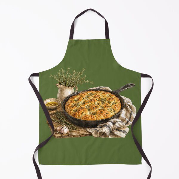 Item preview, Rustic Herb Focaccia Watercolor | Cottage Kitchen Baking Art | Rosemary Bread Illustration | Farmhouse Food Decor designed and sold by MagicMakerPh.