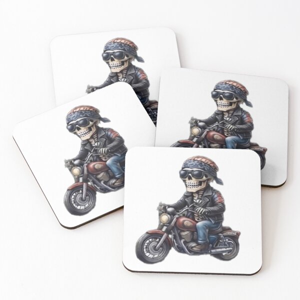 Item preview, Cool Biker Skeleton Riding a Motorcycle designed and sold by DailyDoodlesBySumbul.