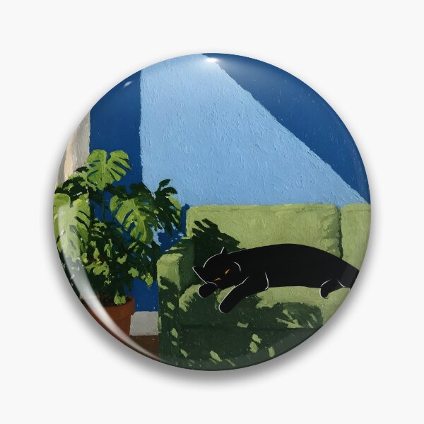 Item preview, Cat Napping on a Green Couch Sunbeam designed and sold by PurrfectHome.