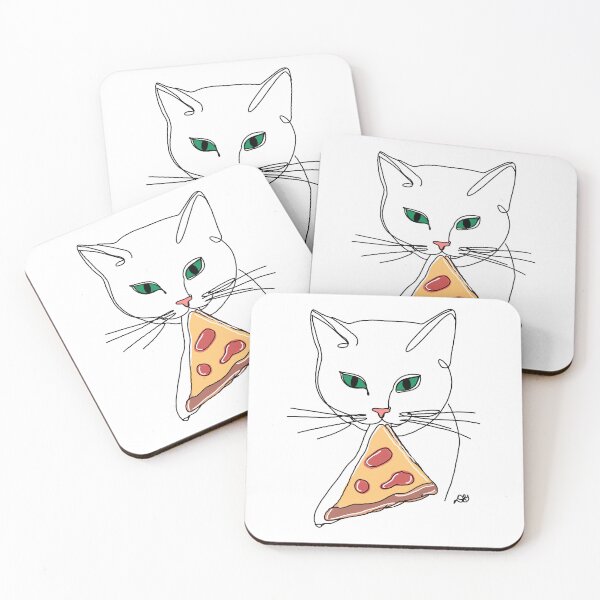Item preview, Pizza Cat Slice Colour Line Art designed and sold by Evil B Creative.