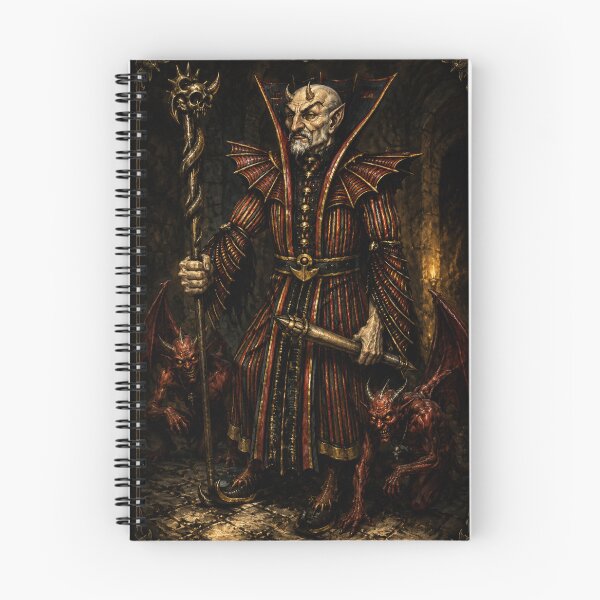 Item preview, Infernal Archmage with Imps – Dark Fantasy Demon Sorcerer | Neo Frazetta Style designed and sold by ITSimagination.