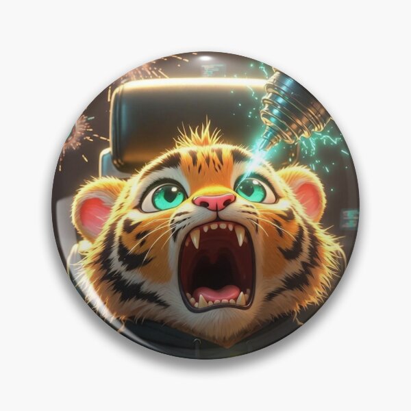 Item preview, Funny Dentist Fear Tiger Poster Gift Tech Humor Dental Anxiety Art NeoTigLuna designed and sold by NeoTigLuna.