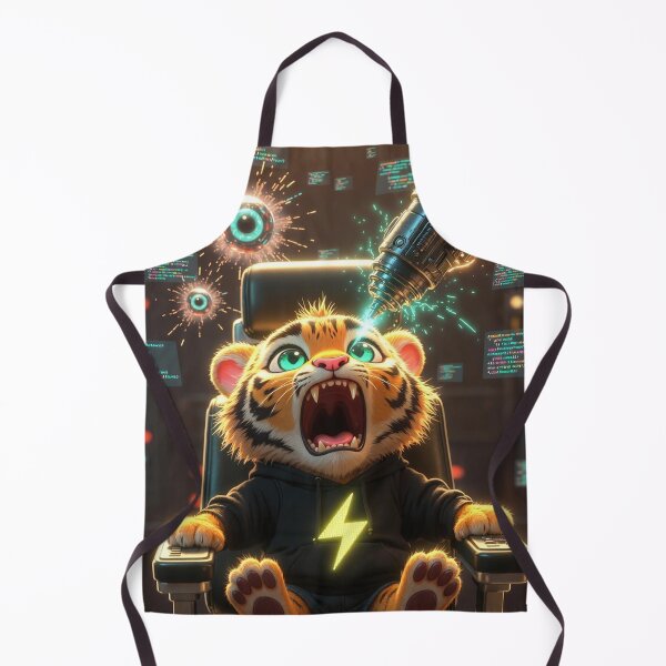 Item preview, Funny Dentist Fear Tiger Poster Gift Tech Humor Dental Anxiety Art NeoTigLuna designed and sold by NeoTigLuna.