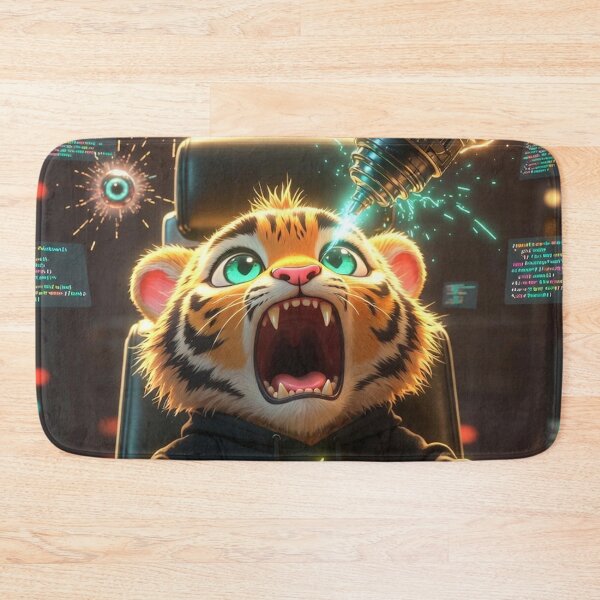 Item preview, Funny Dentist Fear Tiger Poster Gift Tech Humor Dental Anxiety Art NeoTigLuna designed and sold by NeoTigLuna.