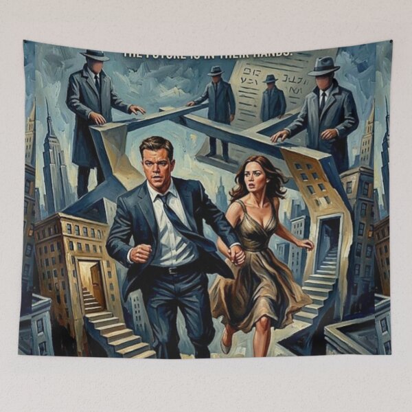 Item preview, The Adjustment Bureau Retro Sci-Fi Romance Thriller Fate Tribute Art Movie Poster designed and sold by Art's Diner.