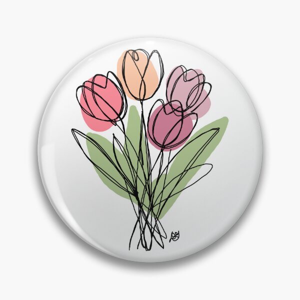 Item preview, Tulips Spring Flowers Line Art Print designed and sold by Evil B Creative.