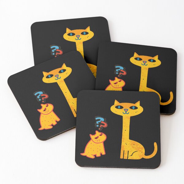 Item preview, Funny Long Neck Cat and Confused Grumpy Kitten designed and sold by rich-moda.