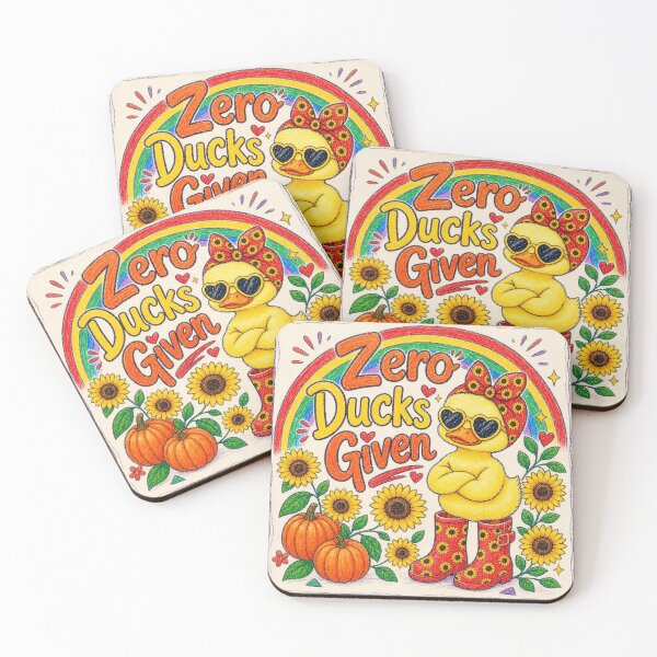 Item preview, Zero Ducks Given - Bright Retro Autumn Duck designed and sold by anabellstar design co.