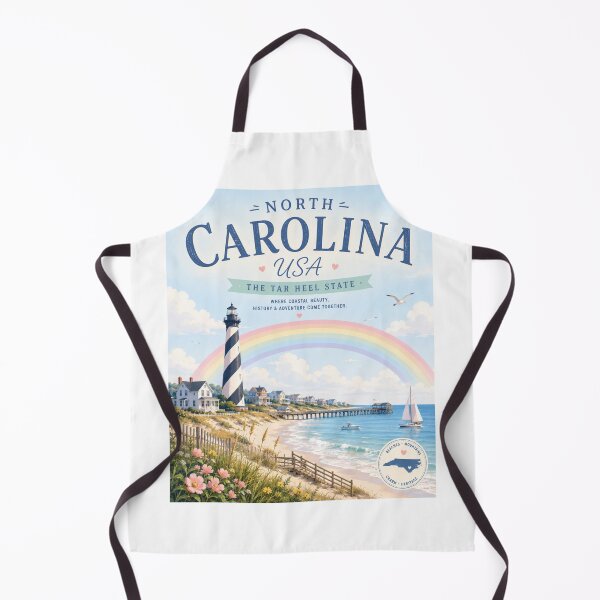 Item preview, North Carolina USA Travel Poster | Coastal Lighthouse Vintage Wall Art designed and sold by ElartedeNoel.