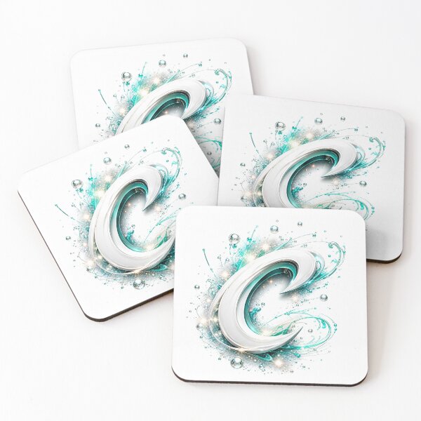 Item preview, Aetherbrush Manga Glyphs The Mystic Silver Letter C designed and sold by BlissBlvdShop.