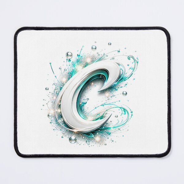 Item preview, Aetherbrush Manga Glyphs The Mystic Silver Letter C designed and sold by BlissBlvdShop.