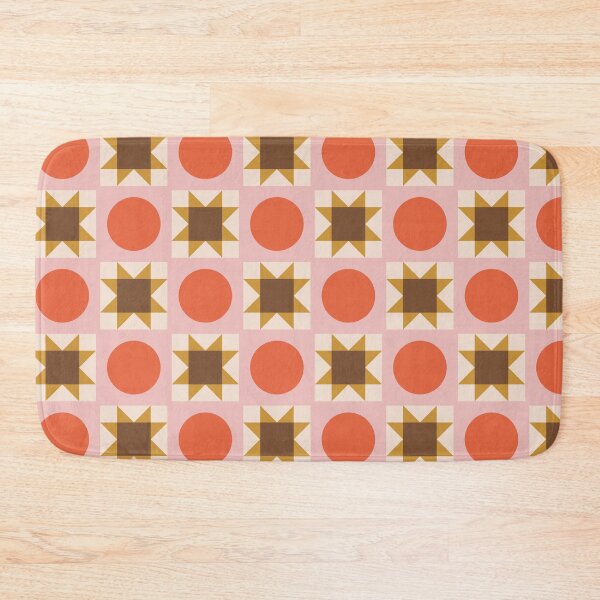 Item preview, Pink and Orange Geometric Sawtooth Star Pattern designed and sold by YesButNo Design.