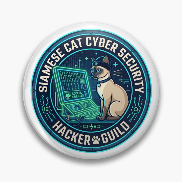 Item preview, Siamese Cat Cyber Security Hacker Binary Code Computer designed and sold by PictoVibe.