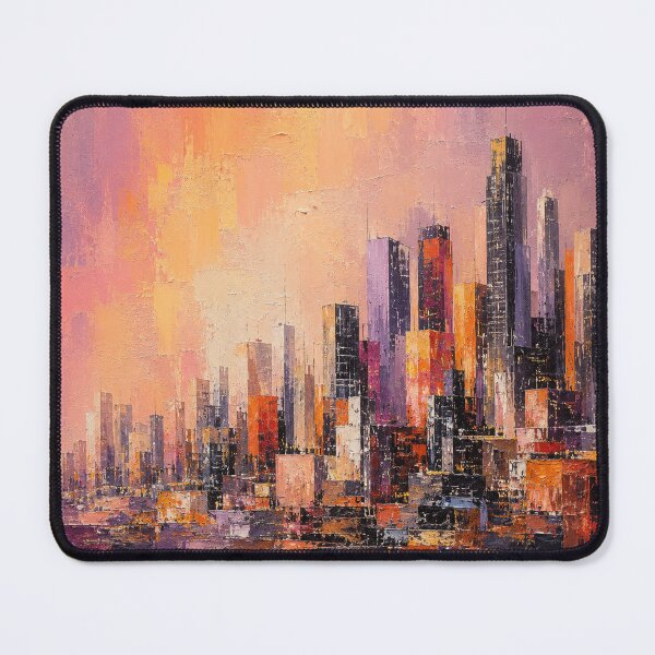 Item preview, Urban Glow Horizon – Textured Abstract Cityscape at Dusk designed and sold by Ingorgia Studio.