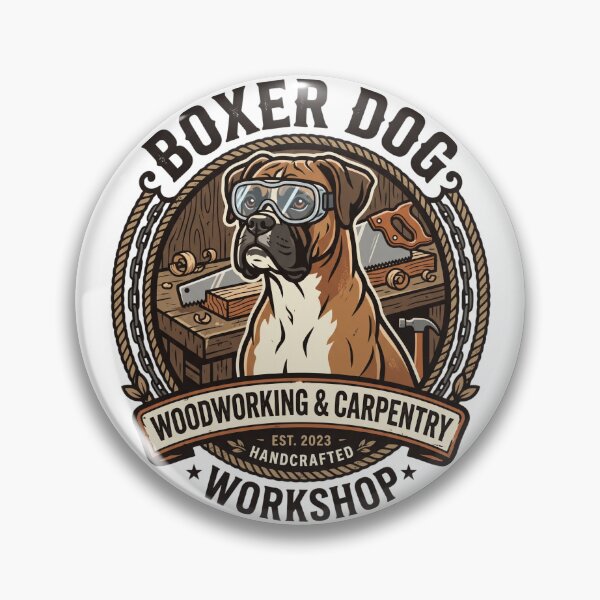 Item preview, Boxer Dog Woodworking Carpentry Workshop Timber Lumber designed and sold by PictoVibe.