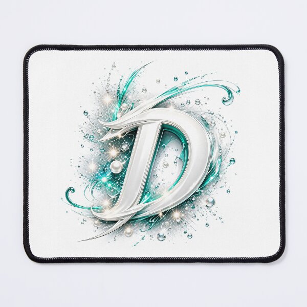 Item preview, Aetherbrush Manga Glyphs The Mystic Silver Letter D designed and sold by BlissBlvdShop.